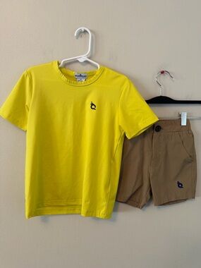 Blue Quail Yellow Logo Shirt with Matching Shorts